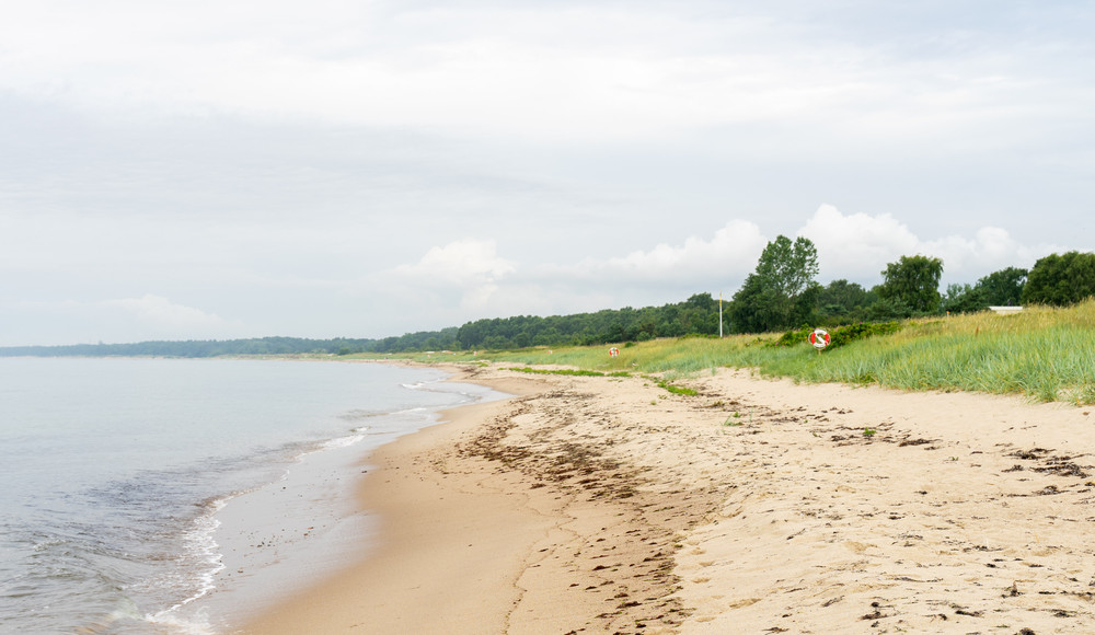 Utsikt över stranden i Nybrostrand